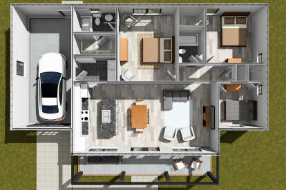 Overhead First Floor for House Plan #4848-00542