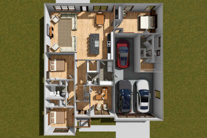 Overhead First Floor for House Plan #4848-00543