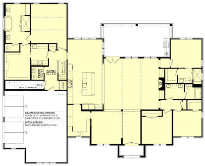 Main Floor w/ Basement Stairs Location for House Plan #041-00417