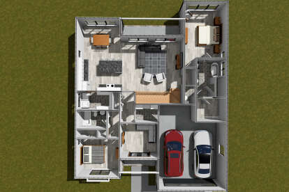 Overhead First Floor for House Plan #4848-00544
