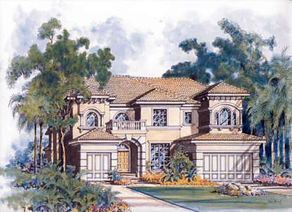 Florida House Plan #168-00059 Elevation Photo