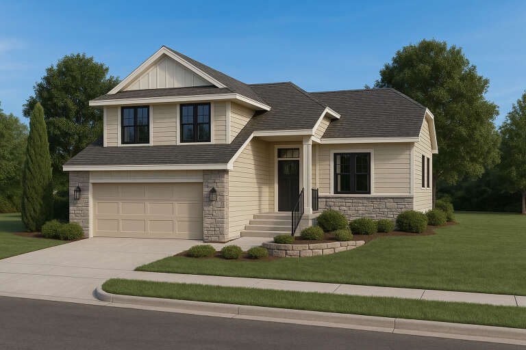 House Plan House Plan #34785 Angled Front Elevation