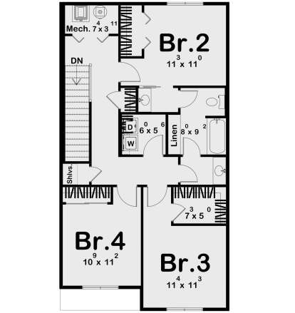 Second Floor for House Plan #963-01222