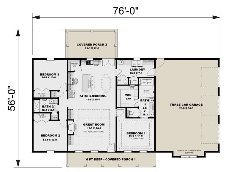 House Plan House Plan #34800 Drawing 1