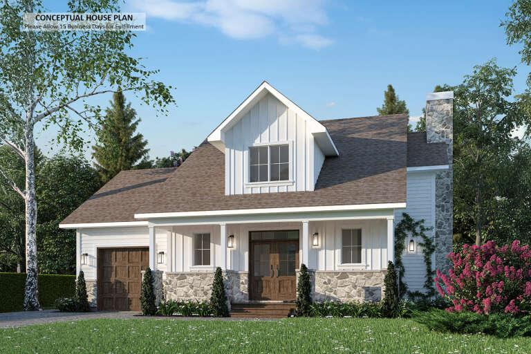 House Plan House Plan #34805 Angled Front Elevation