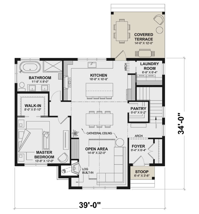 House Plan House Plan #34808 Drawing 1