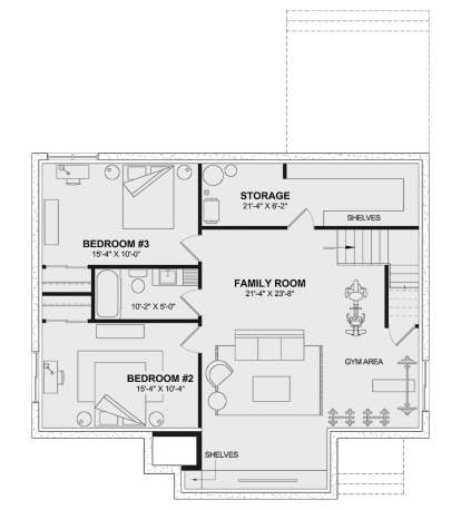 Basement for House Plan #034-01399