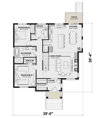 Main Floor  for House Plan #034-01400