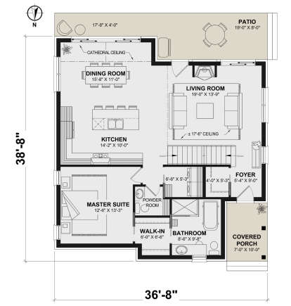 Main Floor  for House Plan #034-01402