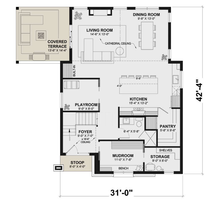 House Plan House Plan #34817 Drawing 1
