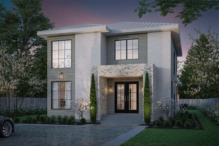 House Plan House Plan #34818 Angled Front Elevation