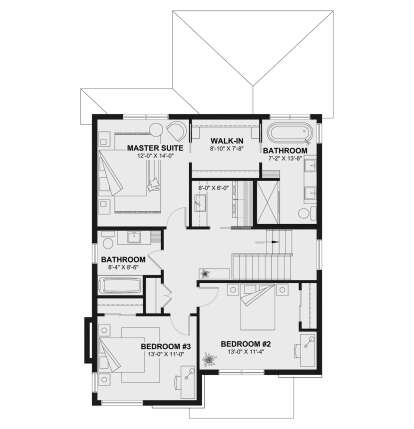 Second Floor for House Plan #034-01406