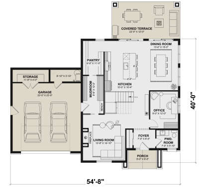 Main Floor  for House Plan #034-01408