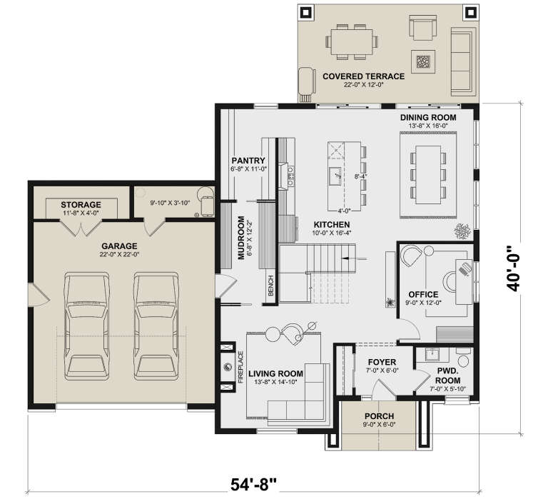 House Plan House Plan #34820 Drawing 1