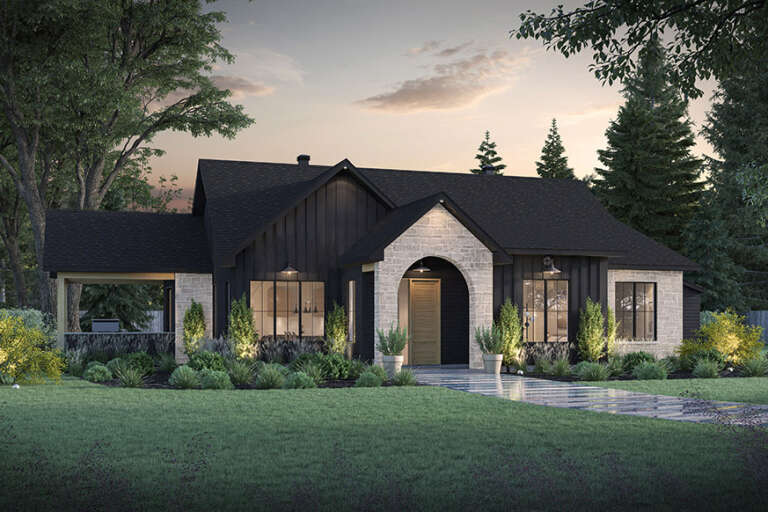 House Plan House Plan #34821 Angled Front Elevation