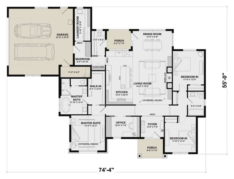 House Plan House Plan #34822 Drawing 1