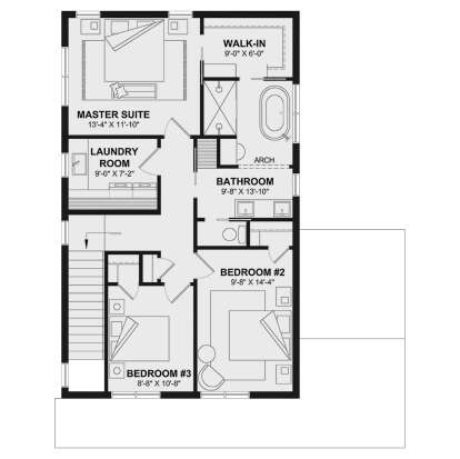 Second Floor for House Plan #034-01411