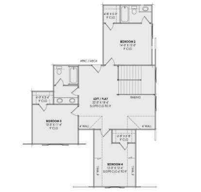 Second Floor for House Plan #7983-00173