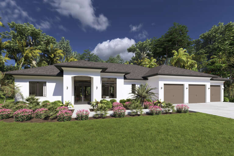 House Plan House Plan #34827 Angled Front Elevation