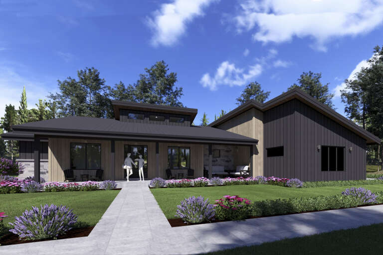 House Plan House Plan #34829 Angled Front Elevation