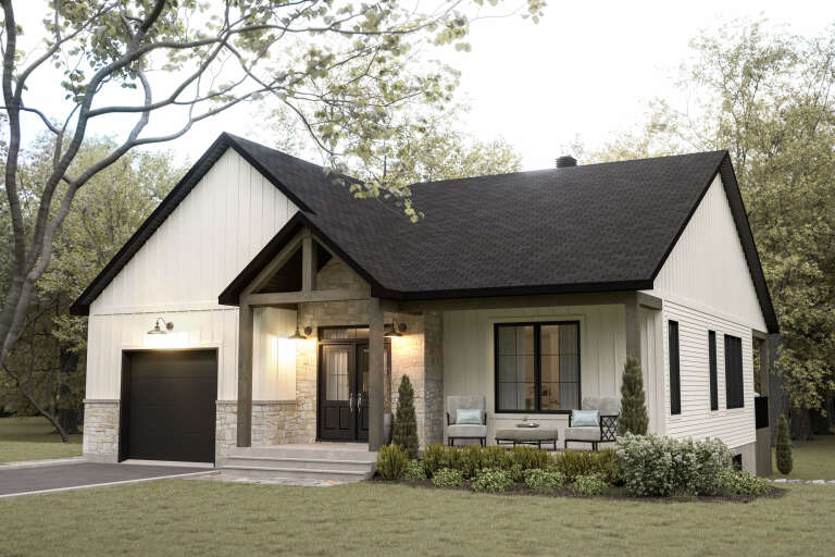House Plan House Plan #34832 Angled Front Elevation
