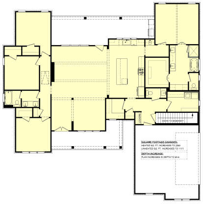 Main Floor w/ Basement Stairs Location for House Plan #041-00418