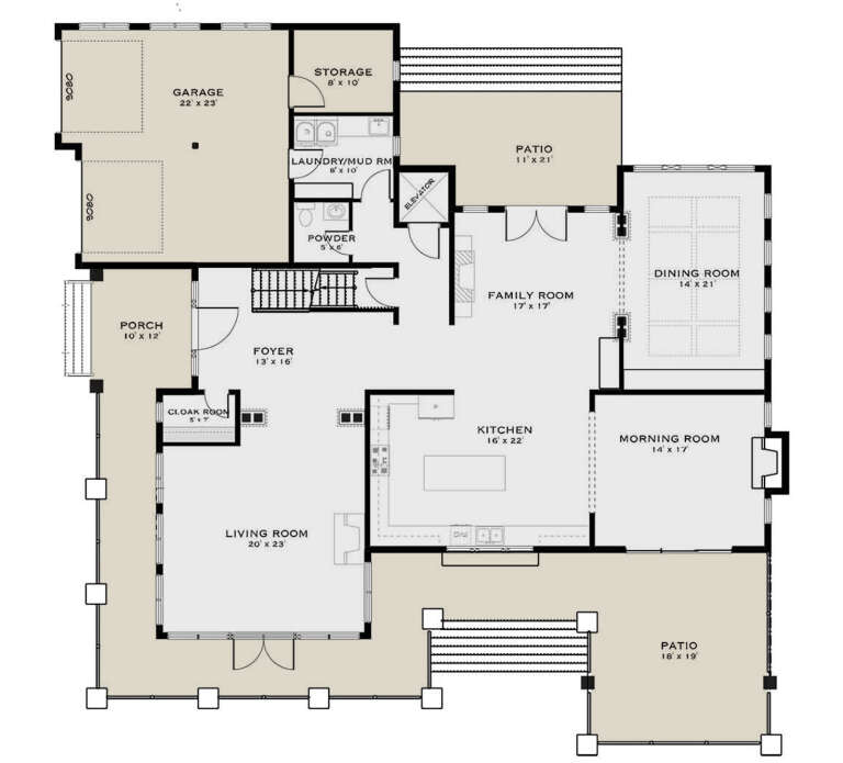 Craftsman Plan - 4,471 Square Feet, 3 Bedrooms, 3.5 Bathrooms | Floor ...