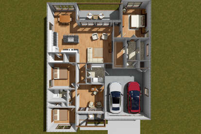 Overhead First Floor for House Plan #4848-00553
