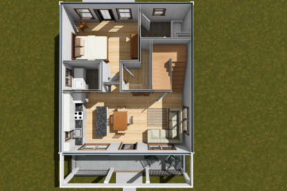Overhead First Floor for House Plan #4848-00554