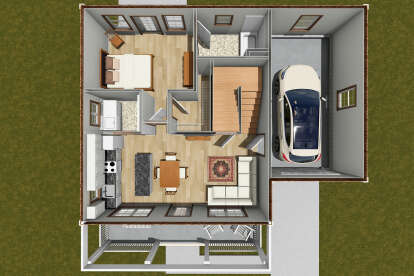 Overhead First Floor for House Plan #4848-00555