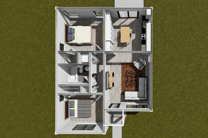 Overhead First Floor for House Plan #4848-00558