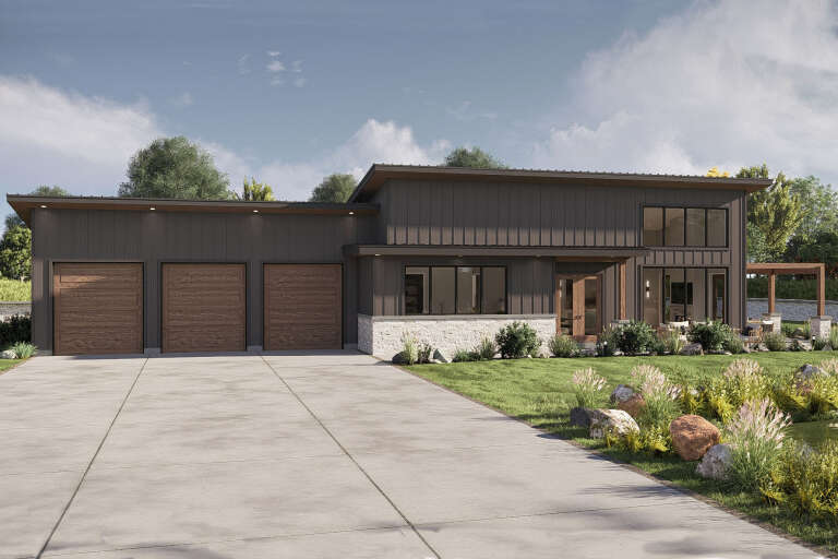 House Plan House Plan #34863 Angled Front Elevation