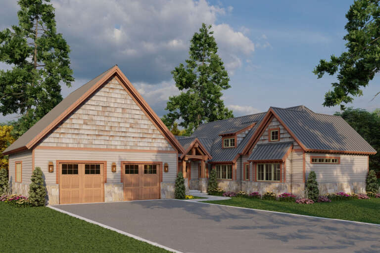 House Plan House Plan #34866 Angled Front Elevation