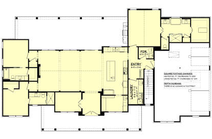 Main Floor w/ Basement Stairs Location for House Plan #041-00419