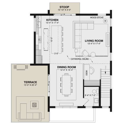 Main Floor for House Plan #034-01414