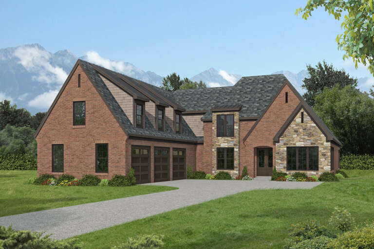House Plan House Plan #34886 Angled Front Elevation