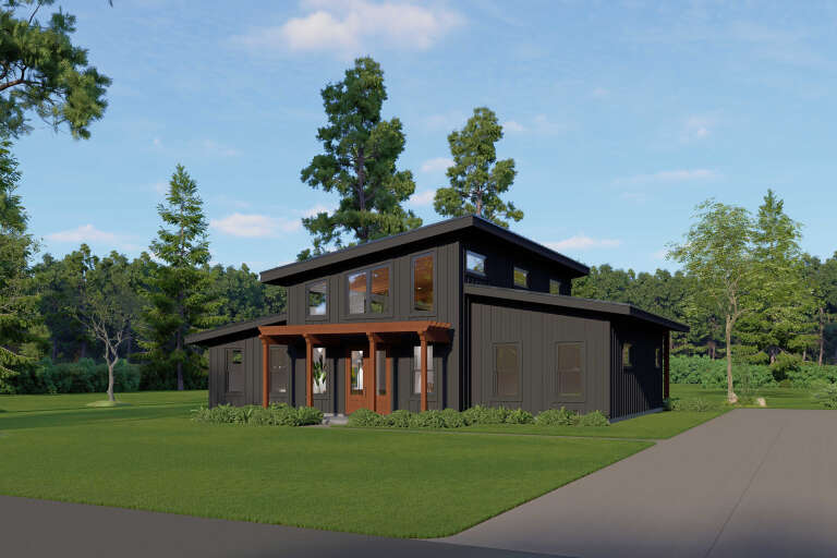 House Plan House Plan #34887 Angled Front Elevation