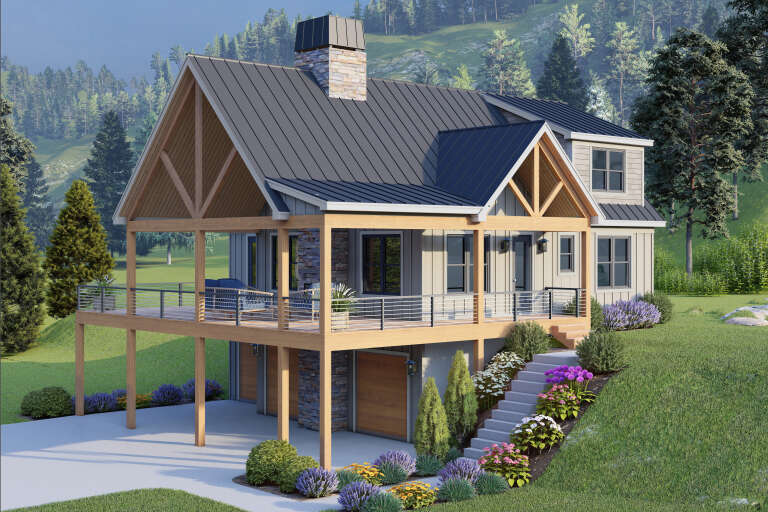 House Plan House Plan #34889 Angled Front Elevation