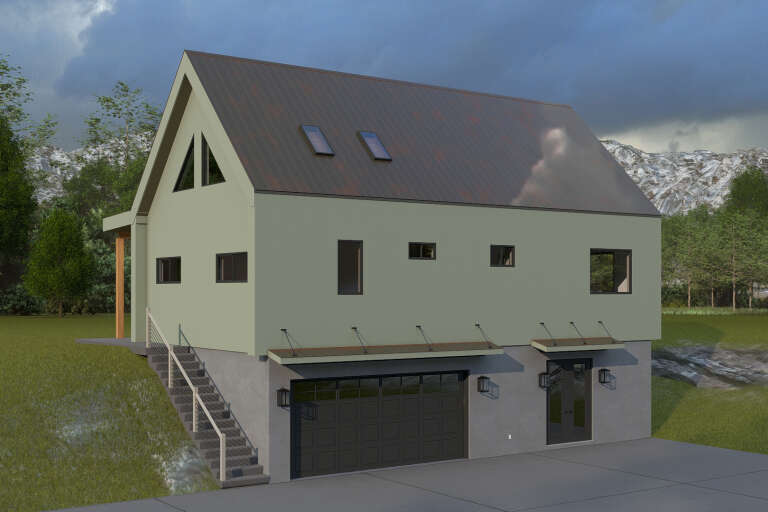 House Plan House Plan #34904 Angled Front Elevation