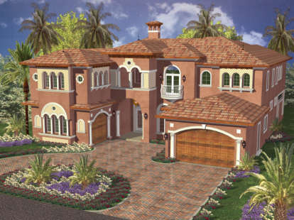 Florida House Plan #168-00070 Elevation Photo