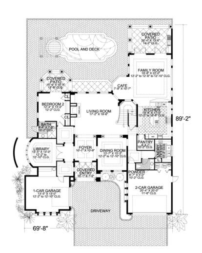 Floorplan 1 for House Plan #168-00070