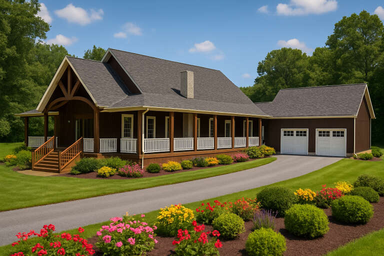 House Plan House Plan #34920 Angled Front Elevation