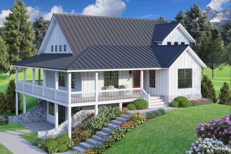 House Plan House Plan #34921 Angled Front Elevation