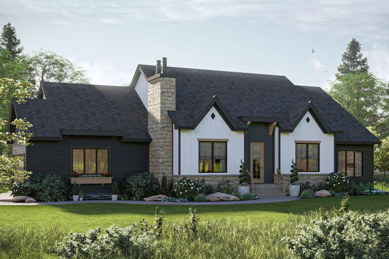 House Plan House Plan #34922 Angled Front Elevation