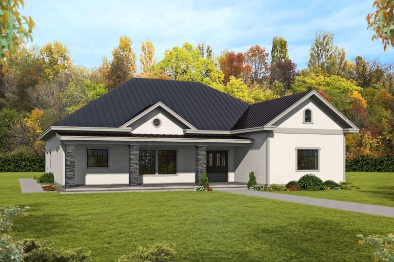 House Plan House Plan #34923 Angled Front Elevation