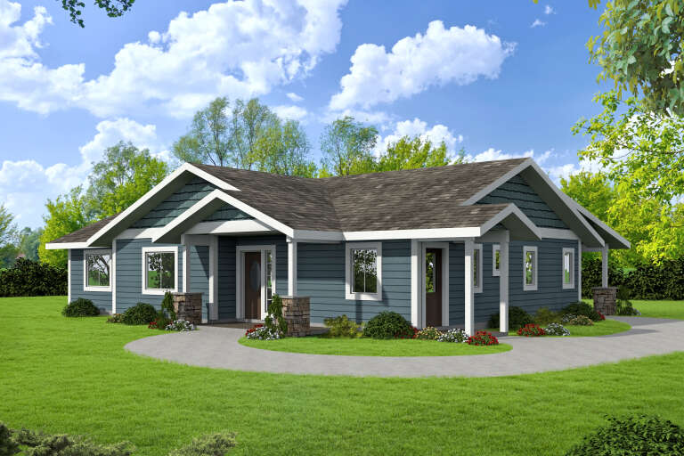 House Plan House Plan #34924 Angled Front Elevation