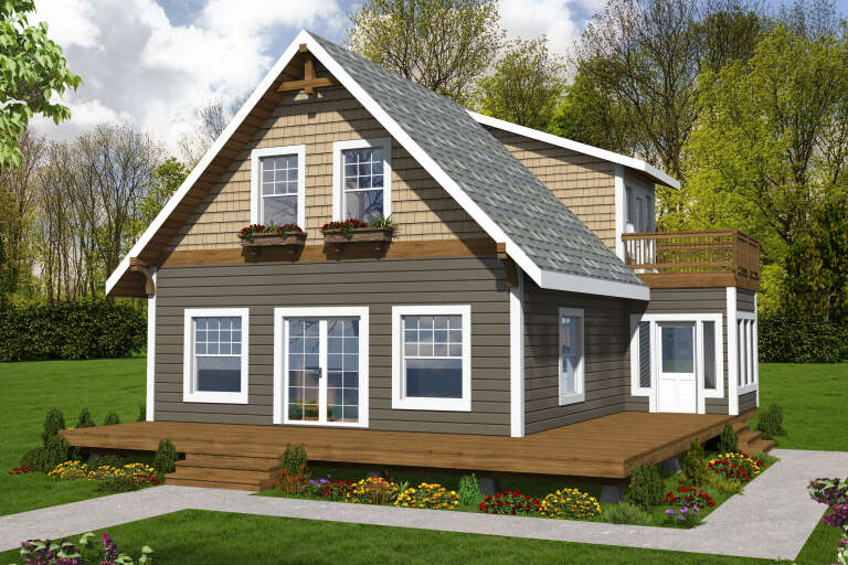 House Plan House Plan #34927 Angled Front Elevation