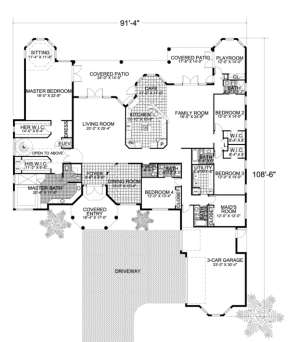 Floorplan 1 for House Plan #168-00072