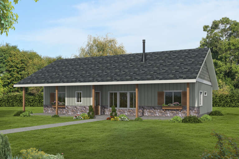 House Plan House Plan #34931 Angled Front Elevation