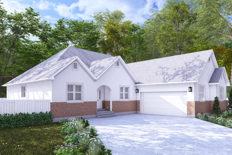 House Plan House Plan #34935 Angled Front Elevation